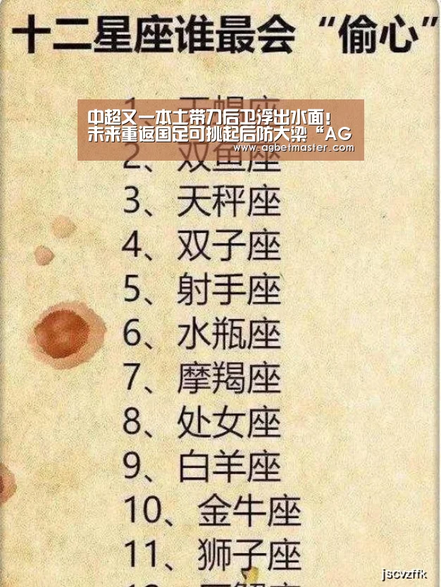 中超又一本土带刀后卫浮出水面!未来重返国足可挑起后防大梁“AG百家乐”(图1) AG篮球